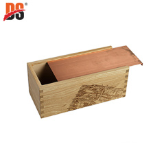 DS wholesale Solid Wooden Wine Box Unfinished Oak Wood Wine Box Sliding Lid Wine Box